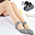 thumbnail image 6 of Women Yoga Pilates Short Ankle Cotton Socks Anti Slip Open Top Backless Breathable Sports Socks, 6 of 9
