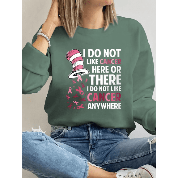 Women Cancer Sweatshirt Breast Cancer Pullover Top Pink Ribbon Spread The Hope Top Cancer Awareness Support Shirt