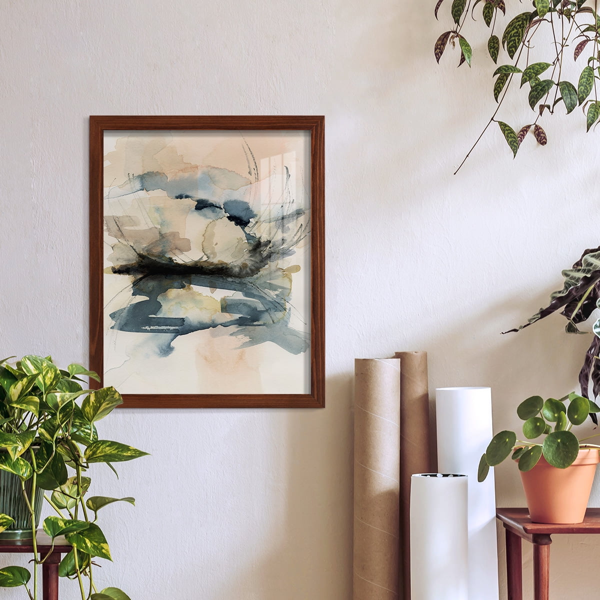 Winter Shoal I - Framed Print w/glass - Chestnut