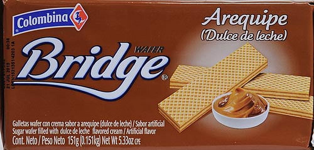 (3 pack) Colombina BRIDGE Sugar Wafer Dulce Leche