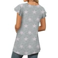 thumbnail image 3 of Anyjoin Women's Short Sleeve Tunic Tops Casual Print Pleated Blouse, 3 of 5