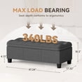 thumbnail image 6 of Homall 47.2" Linen Storage Ottoman Bench, 340LBS, Slow-Close Hinge, High Density Foam, 6 of 6