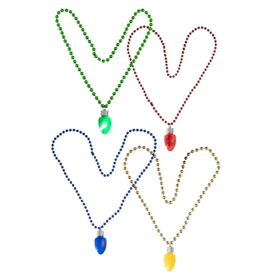 Weatherproof Blue LED Holiday Necklace Chain, 8ft Lighted Bead Decor for Window Christmas Celebration