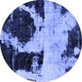 thumbnail image 1 of Ahgly Company Machine Washable Indoor Round Abstract Blue Modern Area Rugs, 4' Round, 1 of 4