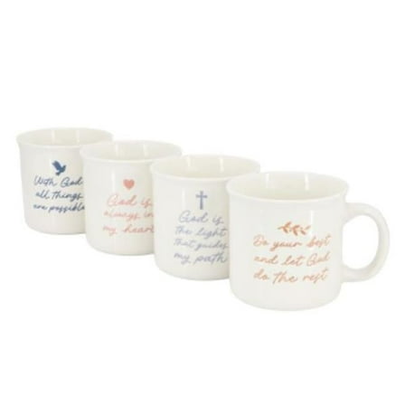 Gibson Home 148622.01 Daily Wisdom Assorted 21 oz Sto are Mug Set in White - 4 Piece