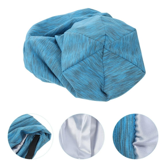 LULULION Satin Sleep Cap Sleeping Hat Blue 1Pcs