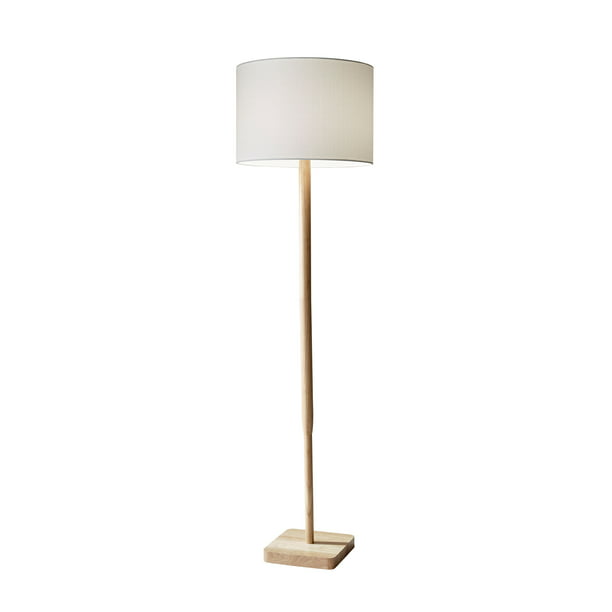 Adesso Ellis Floor Lamp Natural Rubber, White Wood Floor Lamp With Table