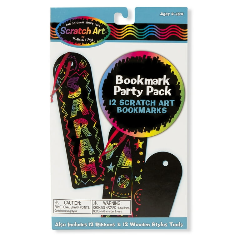 Melissa & Doug Scratch Art Bookmark Party Pack Activity Kit - 12 Bookmarks  - FSC-Certified Materials 
