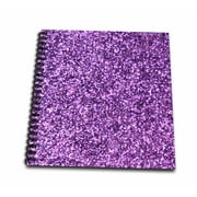 Purple Faux Glitter - photo of glittery texture - fashionable girly trendy glam sparkly bling effect Drawing Book 8 x 8 inch db-112889-1