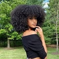 thumbnail image 6 of LHWEN Women's Black Small Curly Wavy Wig High Temperature Fiber African Glueless Lace Front Human Hair Comfortable with Adjustable Straps Natural and Stylish Ideal for Parties Halloween Daily Use, 6 of 9