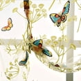 thumbnail image 2 of 1 Pièce Rideaux Romains Papillon Imprimer Voile Rideaux à Volants Rideau Transparent, Vert,100cmx120cm, 2 of 5