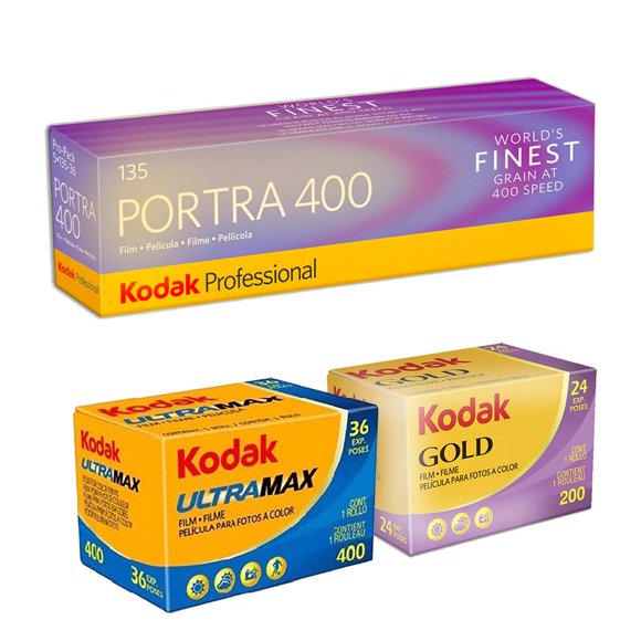 Kodak GOLD 200 Color Negative Film 35mm Roll Film, 24 Exposures + Kodak Professional Portra 400 Color Negative Film (35mm Roll Film, 36 Exposures, 5-Pack) + Kodak Ultramax 400 35mm Film, 36 Exposures