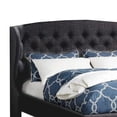 thumbnail image 4 of Benjara Jimi California King Bed, Button Tufted Charcoal Gray Polyester Upholstery, 4 of 9