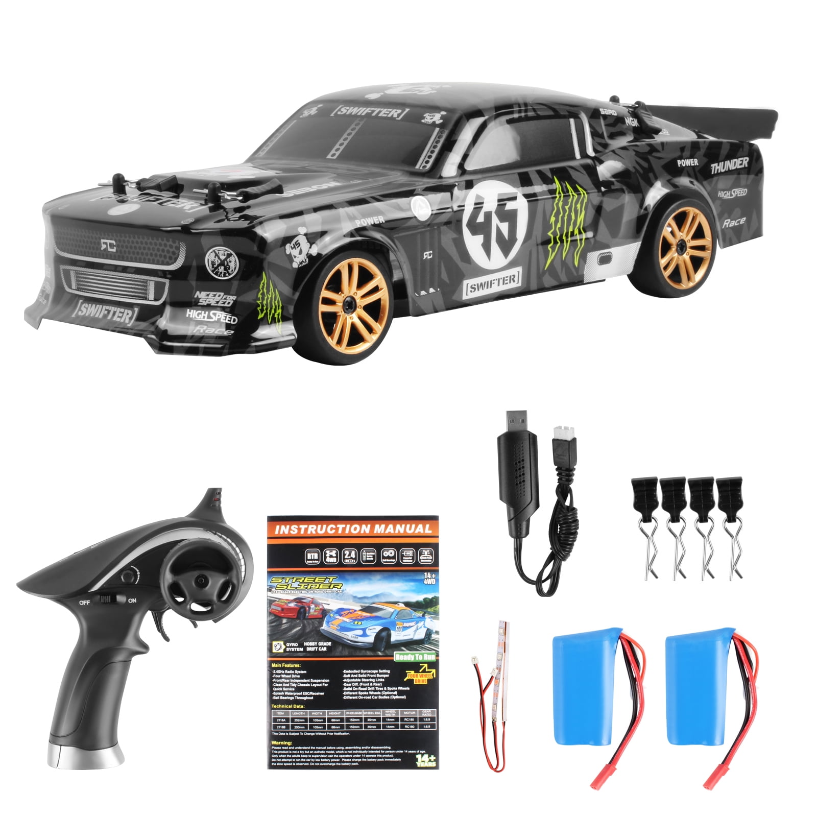 Hot Remote Control Car Lightweight Rc Drift Car Sturdy Abs Low Friction  Scratch