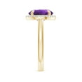 thumbnail image 3 of ANGARA Natural 3.2 Ct. Amethyst with Diamond Halo Ring in 14K Yellow Gold for Women (Ring Size: 8.5), 3 of 8
