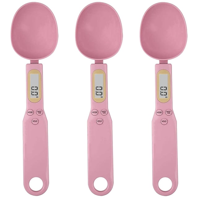 Básculas de Cocina VentDepot SpoonProPink 3Pzas Rango 0.5 a 500g LED Rosa