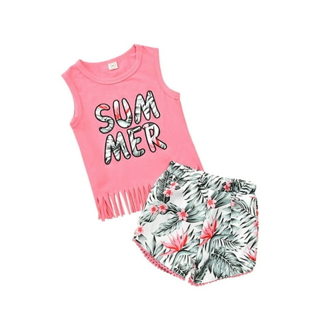 

New Born Baby Wrap Welcome Home Baby Girl Printed Set Top Shorts Pants Kids 14T Two Vest Baby Girls Words Floral Outfits Pieces Sleeveless Beach Girls Outfits&Set Baby Swing Bouncer
