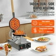thumbnail image 2 of KFFKFF Professional Bubble Waffle Iron, 1400W, for Crispy Egg Waffles, Non-Stick Coating, Stainless Build, 180° Flip Feature, Adjustable Temperature & Timer, Wood Grip, Ideal for Cafes & Snack Shops, 2 of 9