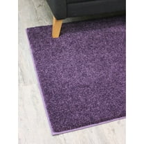 Koeckritz Rugs Kid Crossing Soft Area Rug, 5'x12', Solid Purple, for Living Room, Bedroom