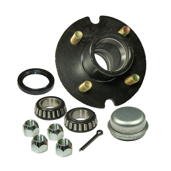 Trailer Hub Kit - 4 Bolt on 4 Inch Circle - 1-1/16 inch I.D. Bearings