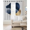 thumbnail image 2 of Navy Blue Yellow Art Blackout Curtains for Bedroom/Living Room, Thermal Insulated Kitchen Curtains, Geometric Abstract Modern Art Grommet Darkening Window Treatment Drapes 52"x72"x2, 2 of 8