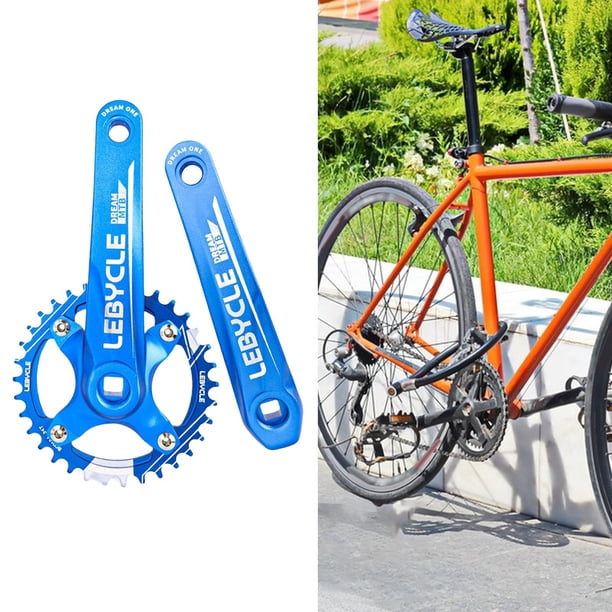 de bielas cónicas cuadradas MTB de 170 mm, de anchos y estrechos para 104BCD, sola Bielas Azul 34T Baoblaze Platos y bielas de bicicleta de montaña