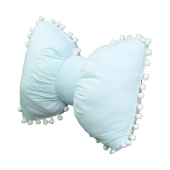 LOVIVER Bow Pillow with s Cute Soft Comfortable Cushion Car Headrest Neck Pillow for Living Room Indoor Driving Car Travelling Blue