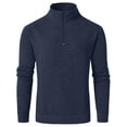 thumbnail image 3 of Pdbokew Men's Long Sleeve 1/4 Zipper Stand up Collar Warm Jacquard Sweatshirt Navy S, 3 of 9