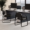 thumbnail image 2 of Costway Waiting Room Chair Set of 2 with Sled Base and Padded Arm Rest Home Black, 2 of 6