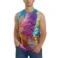 thumbnail image 2 of Picia Rainbow Melting Ice Cream mens Cotton Tank Undershirts , Moisture-wicking Ribbed Tanks, Lightweight Cotton Tank Undershirts-Large, 2 of 8