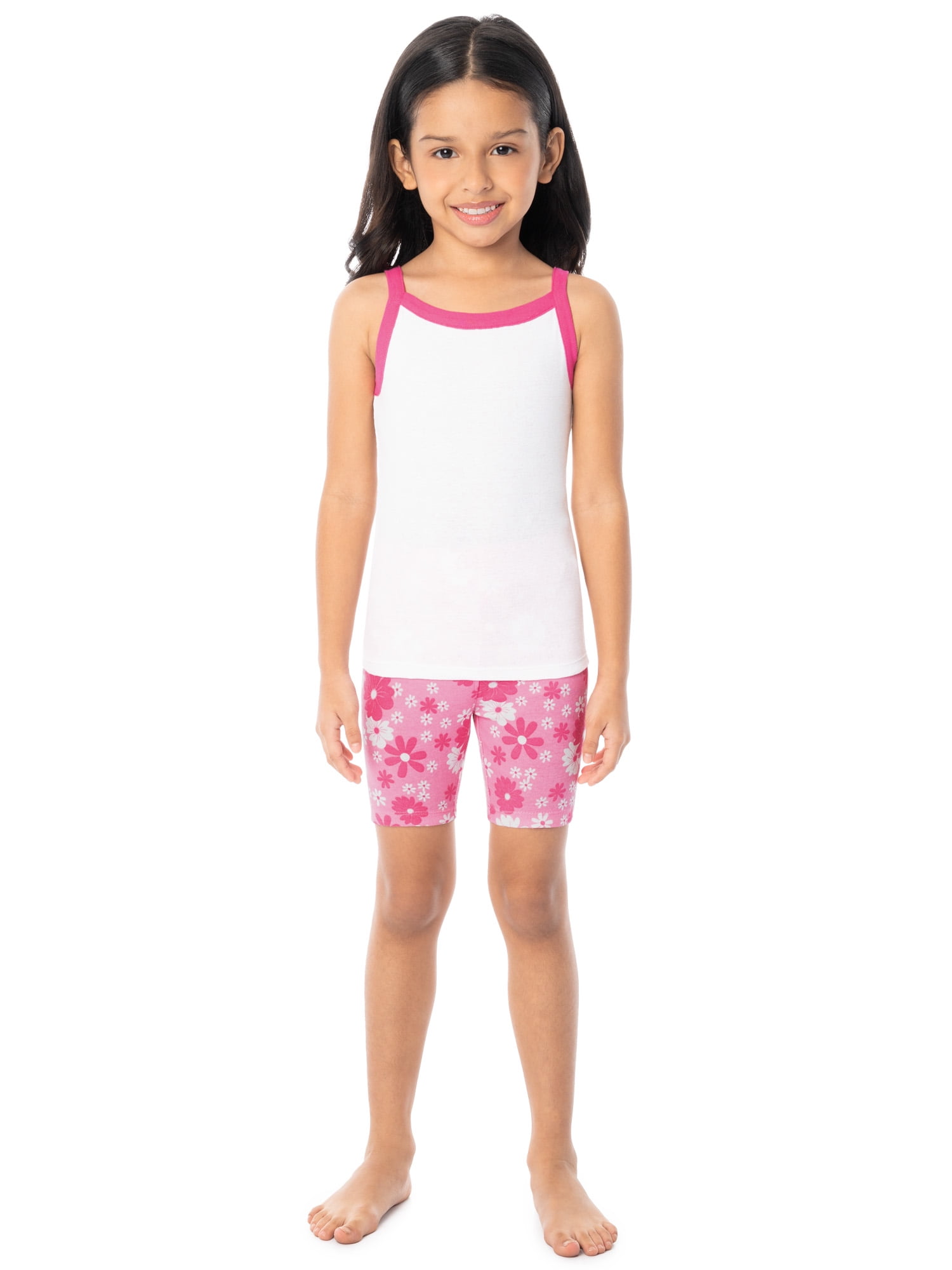 Fruit of the Loom Girl's Energize Snug Fit Pajama Sleep Sets, 4-Piece, Sizes 4-12