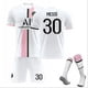 thumbnail image 2 of 21/22 Inicio Niños Kits de fútbol Camiseta de tiras azules Camiseta de fútbol Traje de entrenamiento Adulto-21-22 PSG Away Kit Messi 30-2XL BmatwkZeng Bmatwe Jersey, 2 of 3