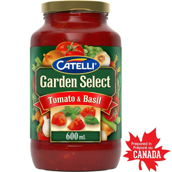 Catelli Garden Select Tomato & Basil Pasta Sauce, 600 mL Jar, Catelli Garden Select Tomato & Basil 600ML
