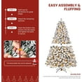 thumbnail image 4 of Alupssuc 4.5 ft Prelit Snow Flocked Artificial Christmas Tree with 110 Warm White Lights, 430 Fully Snowed Branch Tips, 4 of 7