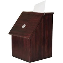 MCB Wood Donation Box ~ Ticket Box ~ Ballot Box ~ Tip Box ~ (Dark Mahogany)