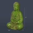 thumbnail image 4 of Ceramic Meditating Buddha Figurine with Rounded Ushnisha in Dhyana Mudra Large Glazed Finish White, 4 of 6