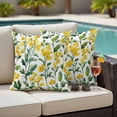 thumbnail image 4 of 2 Pack Outdoor Waterproof Throw Pillow Covers,Spring Yellow Wild Flowers Leaf Decorative Square Patio Pillowcases for Chair Couch Sofa 16x16in, 4 of 9