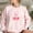 Pink, variant on CLOISE Sweatshirt Women Printed Oversized Sweatshirts Crew Neck Long Sleeve Hoodies Shirts Pink Drop Shoulder Basic Tops Fall Loose Y2k Clothes XL