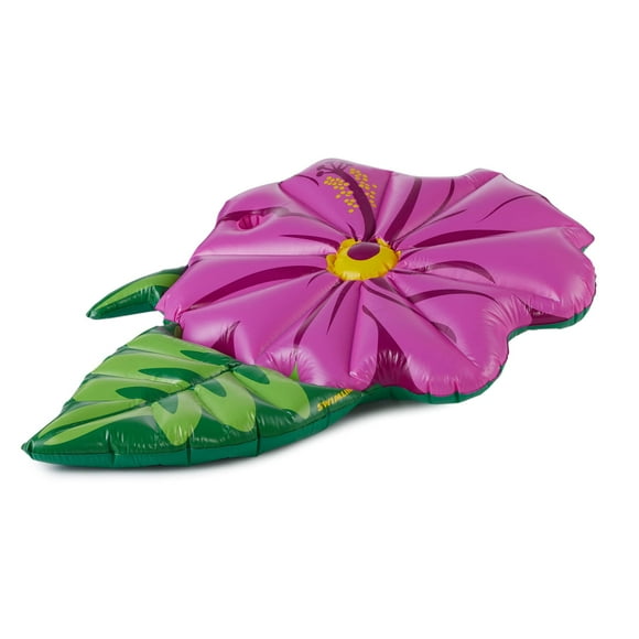 Flota hinchable para piscina Swimline con flor de hibisco, color morado, 1,78 m