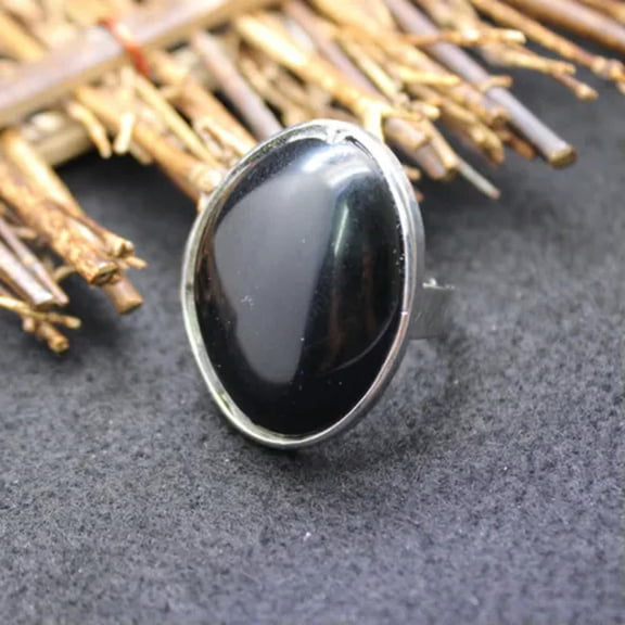 Natural Chakra Crystal Oval Irregular Ring Quartz Opening Jewelry Healing Reiki