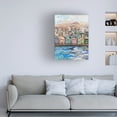 thumbnail image 2 of Canvas Wall Art - Christine Rotolo 'Mixed Media Village With Bridge' Wall Art for Living Room, Bedroom, or Office Décor by Trademark Fine Art - 18 x 24 Inches, 2 of 4