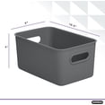 thumbnail image 2 of Superio Decorative Plastic Lidded Home Storage Bins Organizer Baskets, Medium Grey (1 Pack - 5 Liter) Stackable Container Box, for Organizing Closet Shelves Drawer Shelf - Ribbed Collection, 2 of 6