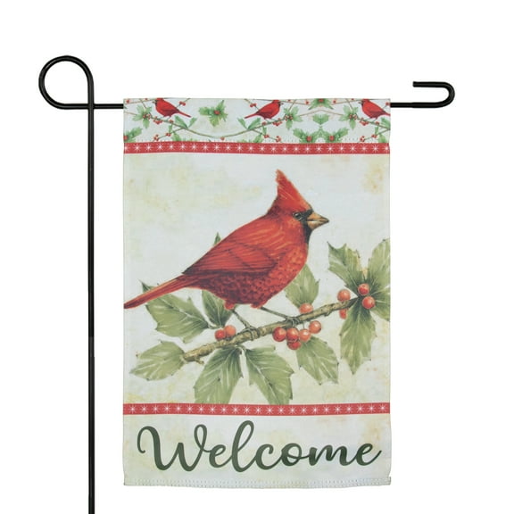 Northlight Green and Red Cardinal Christmas Outdoor Garden Flag 18" x 12.5"