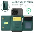 thumbnail image 6 of Allytechgroup Magnetic Compatible for iPhone 14 Plus Wallet Case, Detachable Cards Holder Wireless Charing Support Shockproof Protective Phone Cover for iPhone 14 Plus, Green, 6 of 9