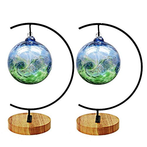 Vosarea Iron Spiral Ornament Display Stand Flower Plants Hanging Stand Rack Holder Hanging Glass Globe Air Plant Terrarium Witch Ball Christmas Ornament Home Wedding Decoration,Black