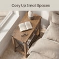 thumbnail image 6 of LEDREM 2-Tier Farmhouse End Table, Small Side Table with Bottom Shelf, Nightstand for Living Room, Bedroom, 23.6 x 21.6 x 11.8 Inches, Honey Brown, 6 of 8