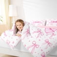 thumbnail image 4 of Erosebridal Dreamy Princess Bow 7-Piece Bedding Comforter Set For Girls,Pink Kawaii Heart Print King Bedding Sets For Kids,Pink Reversible, 4 of 7