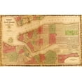 thumbnail image 2 of Vintage Maps 14x10 White Modern Wood Framed Museum Art Print Titled - Manhattan Island 1862, 2 of 4