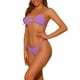 thumbnail image 4 of Conjuntos de bikini de color sólido de 2 piezas para mujer, tirantes de espagueti, traje de baño sin espalda, color púrpura grande, 4 of 5