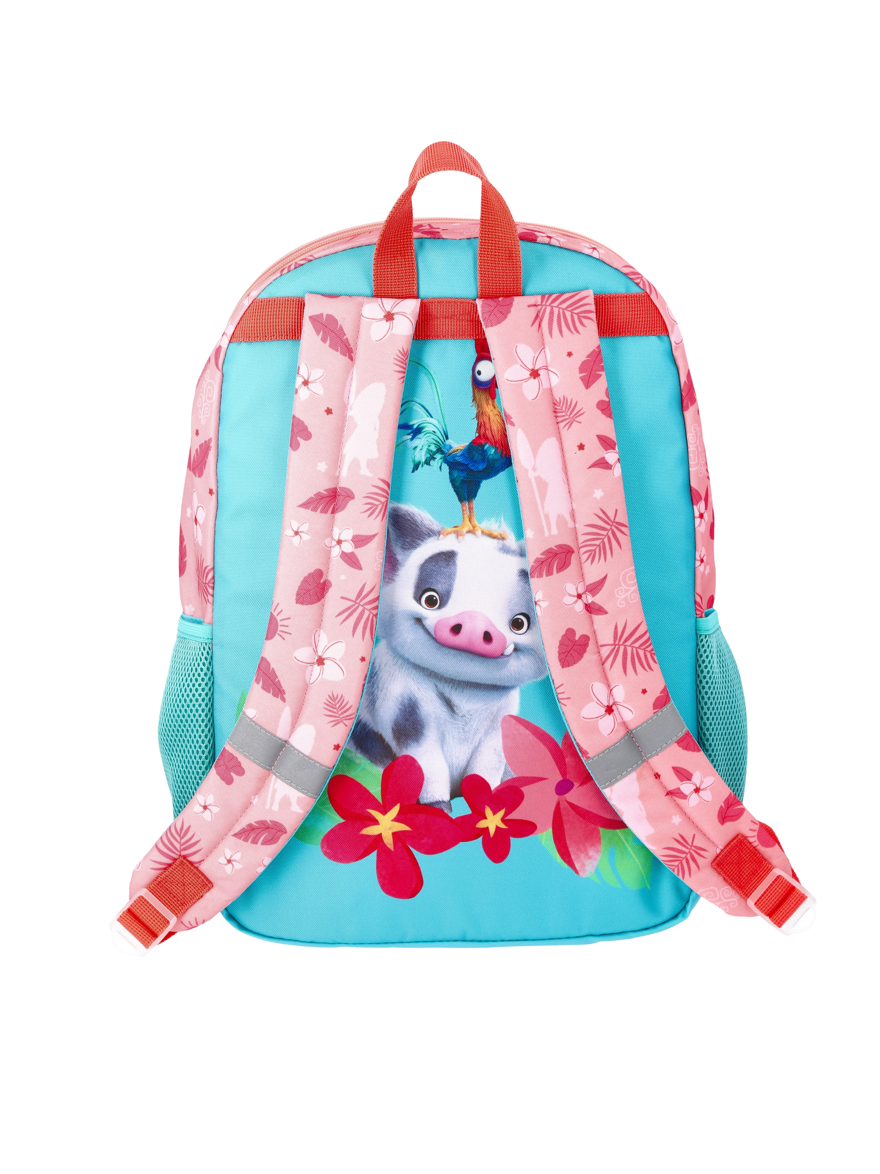 Disney Moana Girls' Sequined 17" Wayfinder Backpack with Keychain, Coral